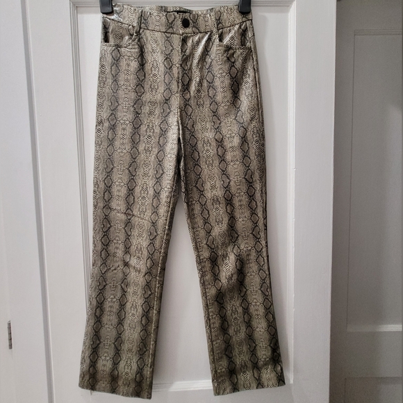 Zara Snake Print Pleather Pants - Picture 2 of 10